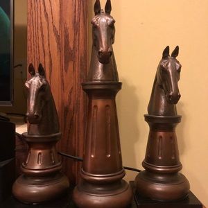 Set of 3 Equestrian Chess Pieces